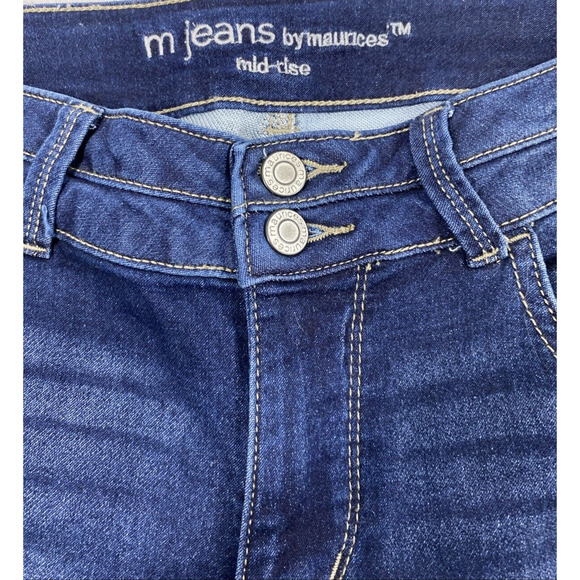M Jeans Maurices Womens Size M-Reg 28" W Dark Wash Denim Stretch Skinny Mid Rise - Picture 3 of 12